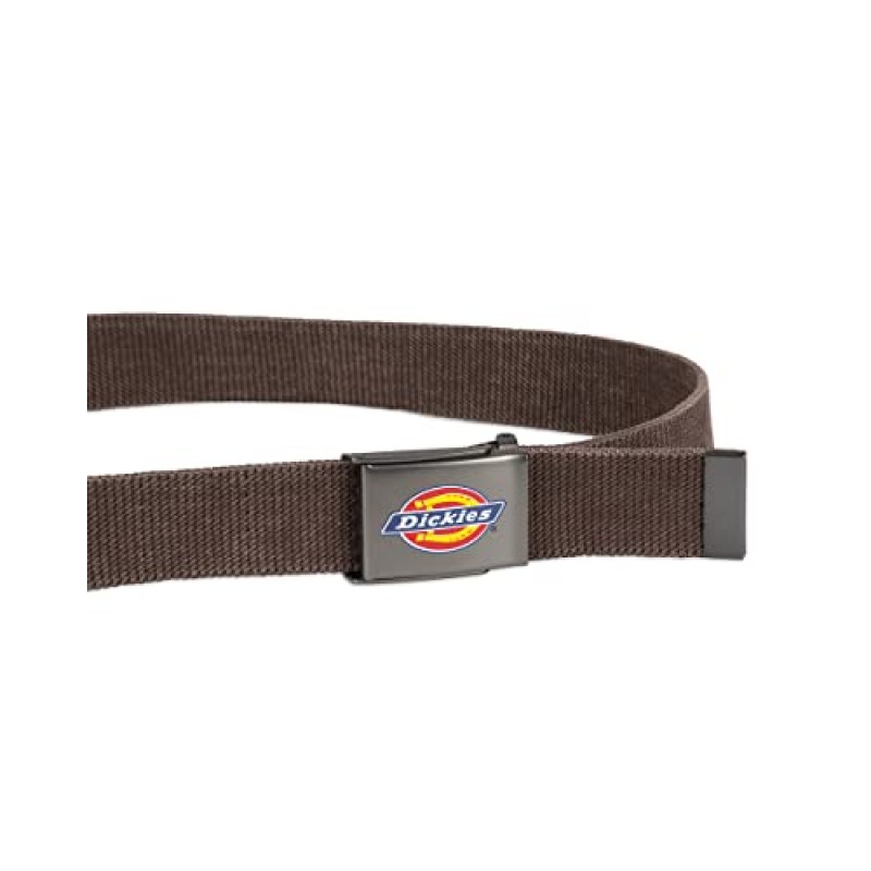 Dickies 밀리터리 로고 버클이 있는 남성용 코튼 웹 벨트