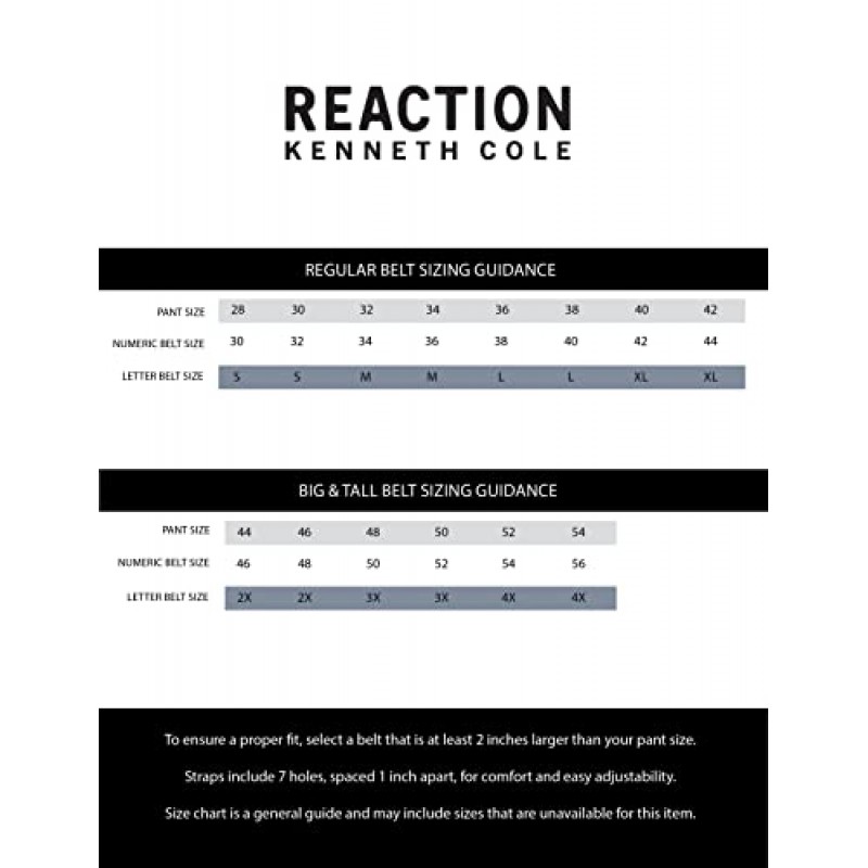 Kenneth Cole REACTION 남성용 완벽한 핏 조절 가능 벨트 – 트랙 잠금 및 압축 버클 스타일