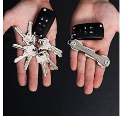 KeySmart 컴팩트 미니멀리스트 포켓 크기 키 홀더 및 키 정리함, 확장 나사 포함, EDC 키 캐리어(8키, 티타늄)