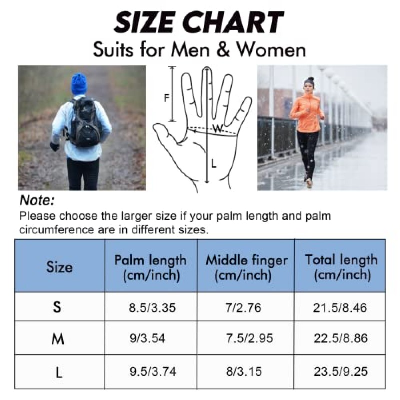 HIGHLOONG 경량 장갑 라이너 - 추운 날씨의 여성과 남성을 위한 장갑 라이너, 러닝 사이클링 운전 하이킹을 위한 열 터치 스크린 장갑 라이너.