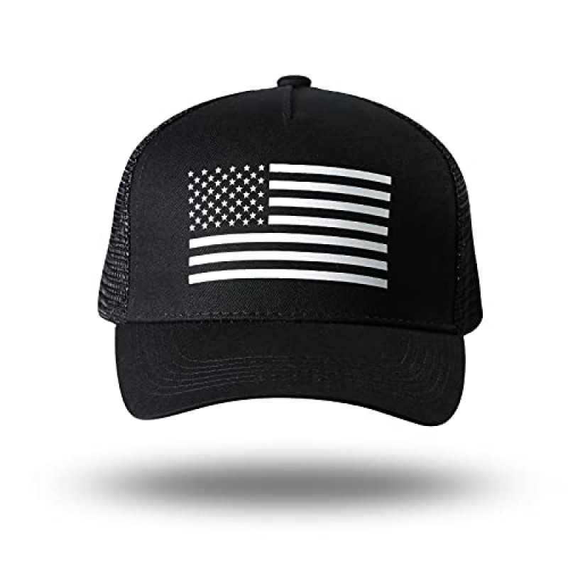 American Flag Trucker Hat - 스냅백 모자, 남성용 여성용 야구 모자 - 통기성 메쉬 측면, 조절 가능한 핏 - 캐주얼 착용용