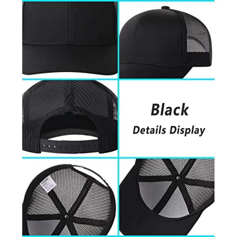 TSSGBL 2 팩 Snapback 트럭 운전사 야구 모자 메쉬 백 조정 가능한 빈 볼 캡 남성 여성을위한