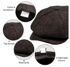 POUDAY 남성용 Newsboy 모자 남성용 Boston Scally Cap 아일랜드 모자 Newsies Cabbie Hat 남성용 플랫 여름 Newsboy Cap