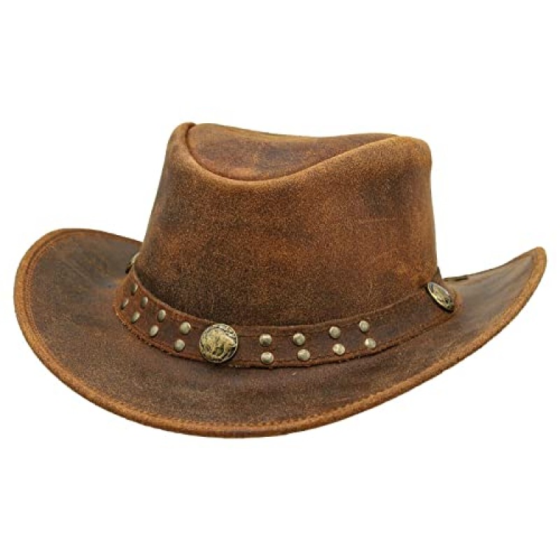 SideWinder 호주 카우보이 가죽 모자 유니섹스 성인 남성과 여성을위한 Shapeable Outback Western Style Wide Brim