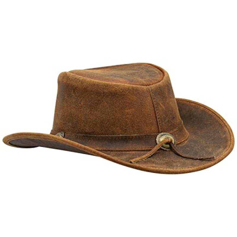 SideWinder 호주 카우보이 가죽 모자 유니섹스 성인 남성과 여성을위한 Shapeable Outback Western Style Wide Brim