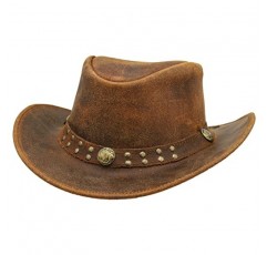 SideWinder 호주 카우보이 가죽 모자 유니섹스 성인 남성과 여성을위한 Shapeable Outback Western Style Wide Brim