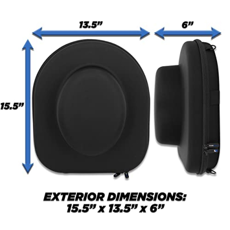 페도라, 파나마, 중산모 등을 위한 CASEMATIX 모자 케이스 - 운반용 스트랩, 수하물 스트랩 및 ID 카드 슬롯이 있는 하드쉘 모자 여행용 케이스, 최대 챙이 3