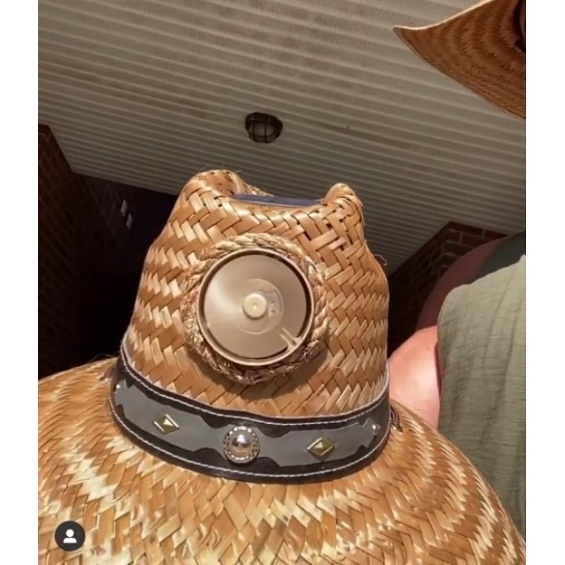 남성용 KOOL BREEZE 태양광 모자 - 밀짚모자 남성용 천연 페도라 블랙 언더 - 태양광 패널과 팬 내장형 태양 모자
