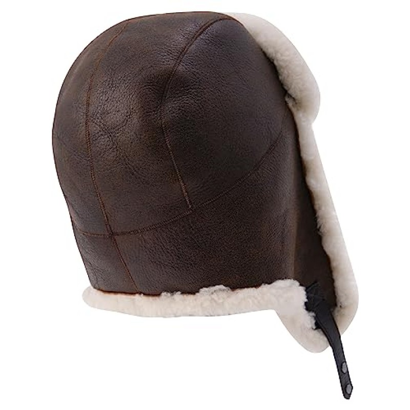 정품 모피가 있는 남녀공용 트랩퍼 모자 - 귀 플랩이 있는 겨울 폭격기 모자
