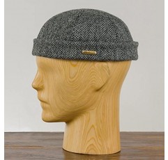 Sterkowski 도커 캡 | 남성 및 여성을 위한 정품 스코틀랜드 해리스 트위드 비니 | 따뜻한 전통 퓨어 울 해골 모자