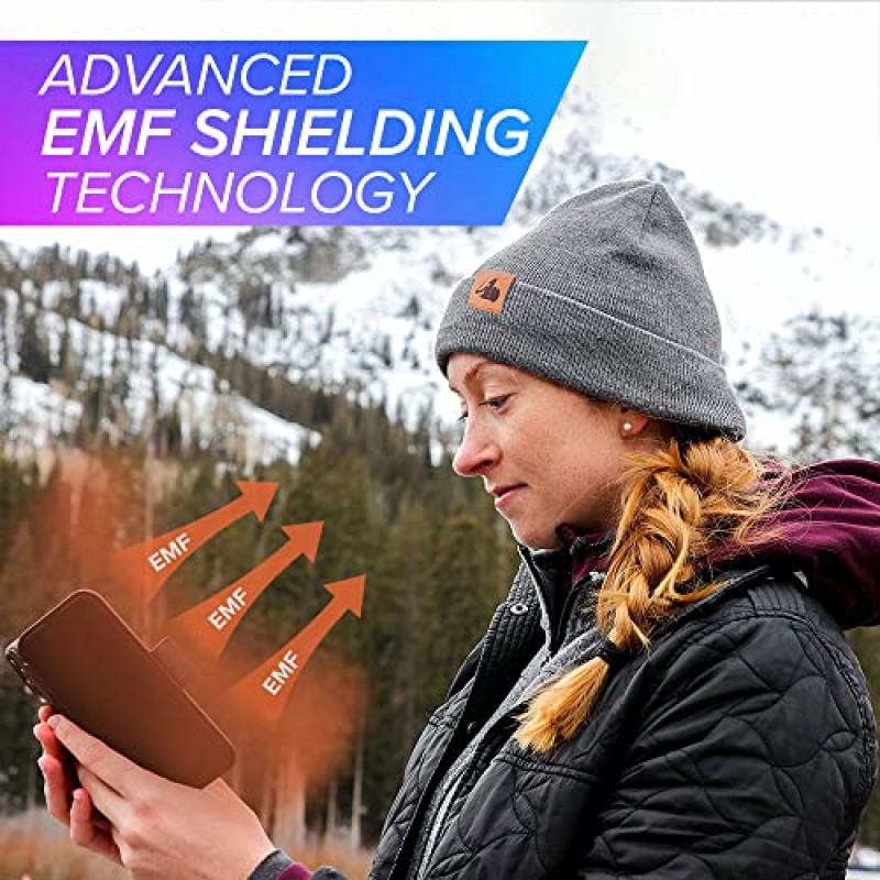 DefenderShield EMF 방사선 보호 겨울 비니 캡 - 무선 EMF 및 5G 방사선(300Hz-10GHz)을 99% 차단합니다.