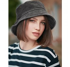 24 Pcs 씻어 면화 양동이 모자 대량 포장 가능한 야외 태양 모자 와이드 브림 낚시 모자 여행 해변 여름 모자 남성 여성을위한