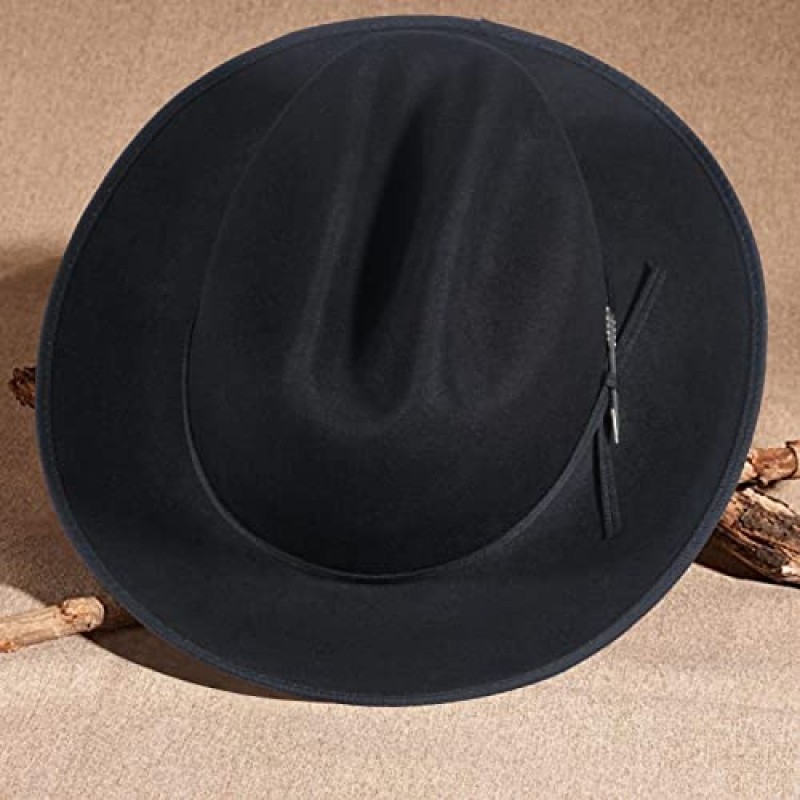 와이드 브림 페도라 모자 남성용 여성용 빈티지 펠트 모자 클래식 오픈로드 모자 파나마 드레스 모자 Rancher Airway Vented Hat