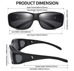 URUMQI 선글라스는 안경 위에 적합하며 남성 및 여성 운전을 위한 편광 100% 자외선 차단 랩 어라운드 선글라스