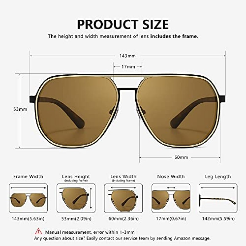 SUNGAIT 남성용 폴리곤 에비에이터 선글라스 Polarized trendy Square Sun Glasses Retro Pilot Shades UV Protection