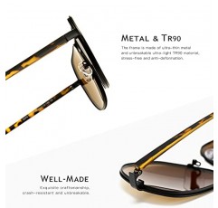 SUNGAIT 남성용 폴리곤 에비에이터 선글라스 Polarized trendy Square Sun Glasses Retro Pilot Shades UV Protection