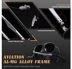 CGID 프리미엄 Al-Mg 합금 파일럿 편광 선글라스 UV400, 스프링 경첩 남성용 여성용 선글라스