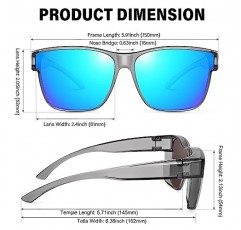 URUMQI 편광 선글라스는 남성 여성용 안경에 적합하며 대형 사각형 선글라스 UV400 보호 그늘