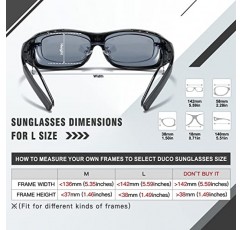 DUCO Wraparound Fitover 안경 남성용 선글라스 위에 편광 착용 UV Protection Sun Glasses Driving 8953