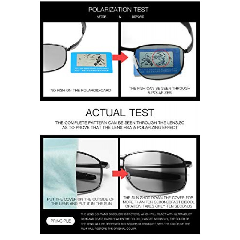FEISEDY 클래식 편광 변색 선글라스 운전 감광성 안경 B2444