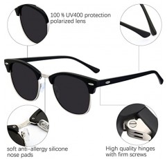 WINLOVE 편광 선글라스 남성과 여성 자외선 차단 클래식 선글라스 TR90 프레임 UV400 보호 선글라스