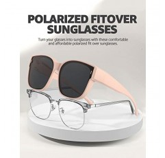 LVIOE 여성용 남성용 대형 안경 선글라스, 운전용 자외선 차단 기능이 있는 편광 선글라스 LS3091