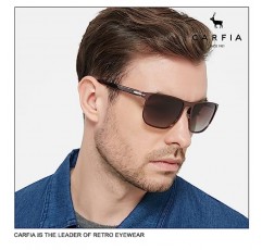 CARFIA 남성용 럭셔리 편광 선글라스 UV400 보호 투톤 도금 금속 프레임 클래식 골프 안경