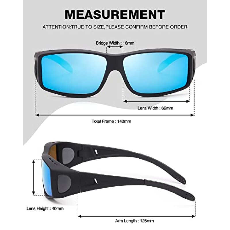 FIMILU 2팩 남성용 여성용 선글라스 오버핏, 편광 UV400 보호 랩 선글라스