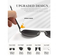 HENGOSEN 남성용 및 여성용 편광 에비에이터 선글라스, 프리미엄 메탈 프레임, UV 400 보호 기능이 있는 파일럿 선글라스