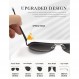 HENGOSEN 남성용 및 여성용 편광 에비에이터 선글라스, 프리미엄 메탈 프레임, UV 400 보호 기능이 있는 파일럿 선글라스
