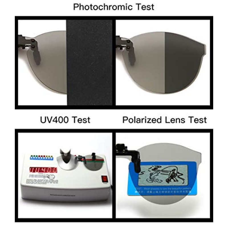 YAMEIZE 편광 클립온 선글라스 눈부심 방지 UV400 보호 처방 안경용 무테 렌즈 뒤집기
