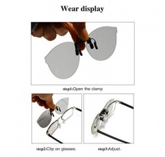 YAMEIZE 편광 클립온 선글라스 눈부심 방지 UV400 보호 처방 안경용 무테 렌즈 뒤집기