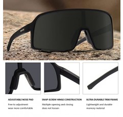 MAXJULI 남성용 여성용 편광 선글라스, 방풍 야외 스포츠 사이클링 달리기 UV400 보호 선글라스 8121