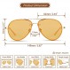 Xpectrum 클래식 더블 브리지 메탈 에비에이터 선글라스 여성용 남성용 트렌디 레트로 UV400 무테 선글라스