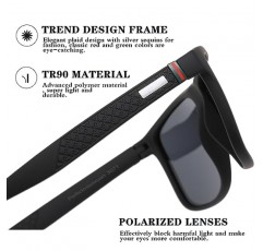 Perfectmiaoxuan 남성용/여성용 편광 선글라스; 가벼운 프레임; HD 파일럿 렌즈; 골프/드라이빙/낚시/여행 안경