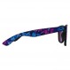 보라색 패턴 프레임과 파란색 미러 렌즈가 포함된 Piranha 디지털 남녀공용 복고풍 선글라스