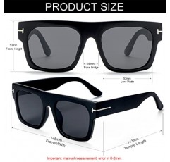 NIDOVIX 클래식 빈티지 스퀘어 선글라스 남성 여성 대형 프레임 레트로 70s Sun Glasses UV400 Protection