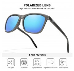 BOTPOV 남성용 편광 선글라스 여성용 거울 UV 400 보호 렌즈 스프링 힌지(3팩)