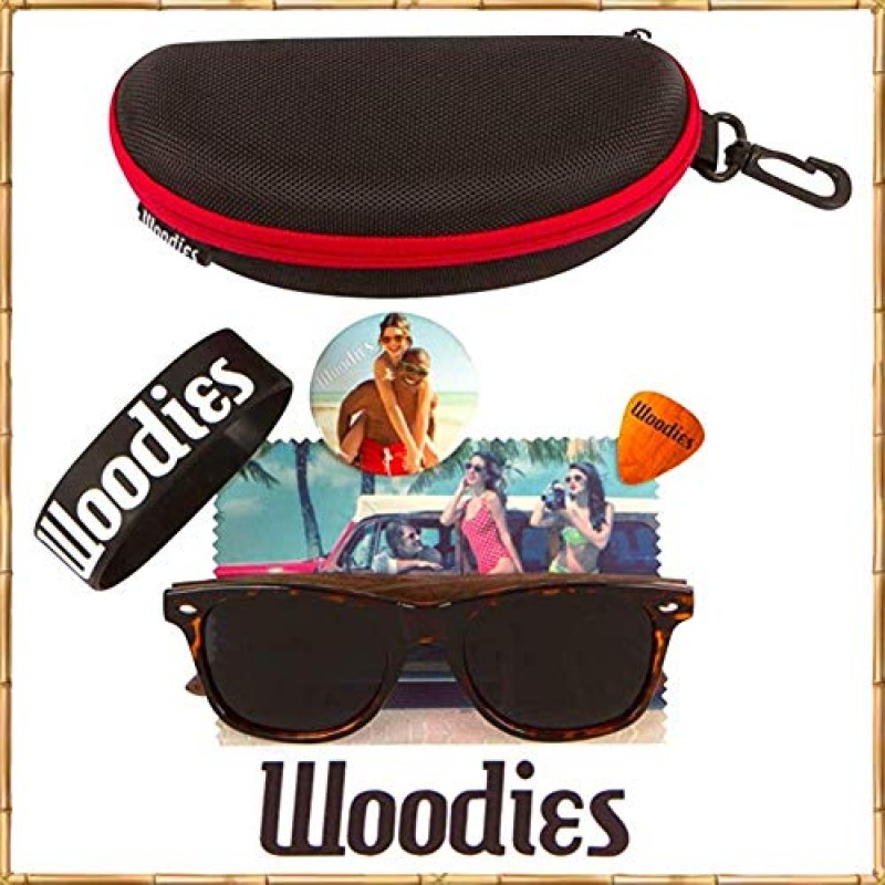 Woodies 월넛 우드 빈티지 비건 거북이 껍질 선글라스(남성 및 여성) | 편광렌즈 | 100% UVA/UVB 차단