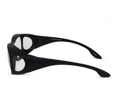 LensCovers 편광 랩어라운드 선글라스 | 선글라스 위에 착용 | 안경 피팅