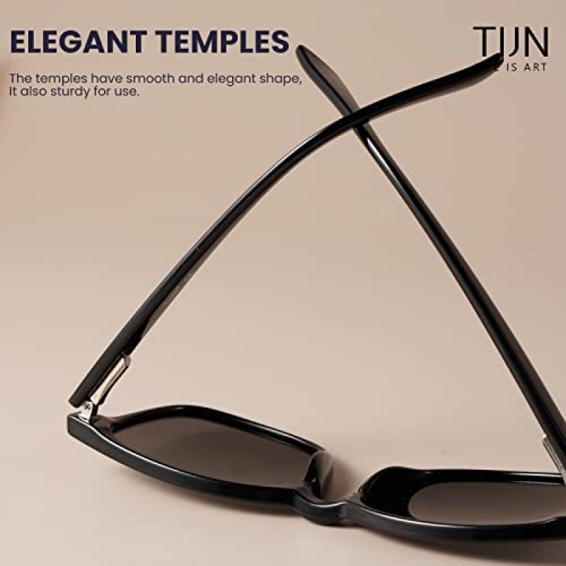 TIJN 여성용 편광 선글라스 남성용 클래식 트렌디 세련된 선글라스 100% 자외선 차단