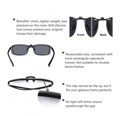 DAUCO 클립온 선글라스 처방 안경 위의 편광 클립온 선글라스 뒤집기 방지