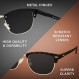 Yogo Vision 여성용 편광 선글라스 남성용 세미 무테 레트로 클래식 트렌디 선글라스 100% 자외선 차단 (3Pack)