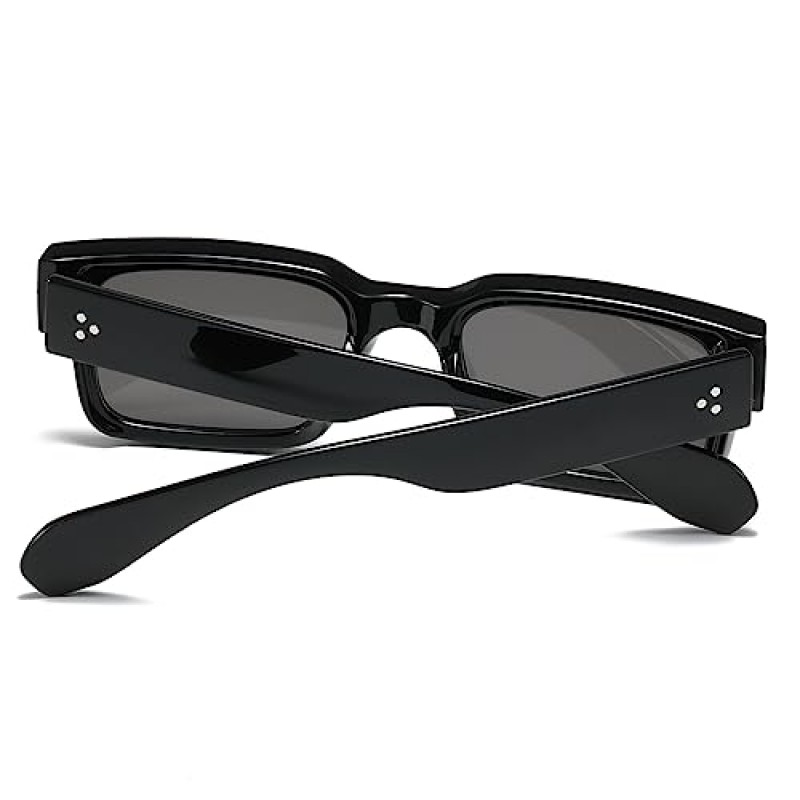 JOVAKIT 여성용 블랙 스퀘어 선글라스 남성용 단순 유행 직사각형 두꺼운 프레임 스타일 Sun Glasses UV400 Protection