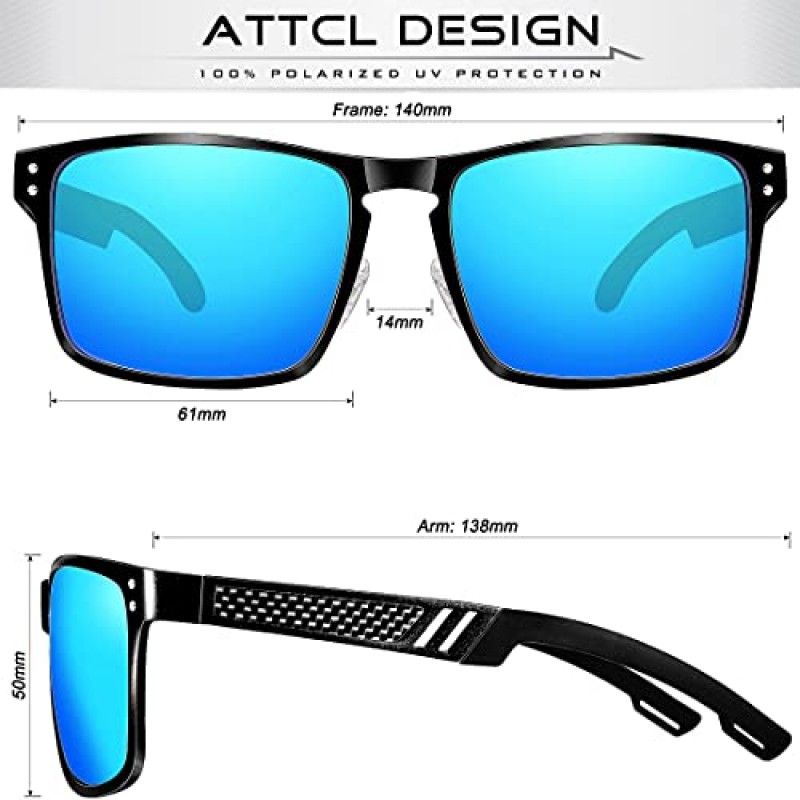 ATTCL 편광 자외선 차단 낚시 골프 운전 선글라스 남성용 Al-Mg 금속 프레임 초경량