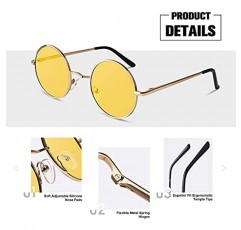 Sunier 라운드 선글라스 남성 여성 음영 Polarized Hippie Lennon Retro Circle Sun Glasses