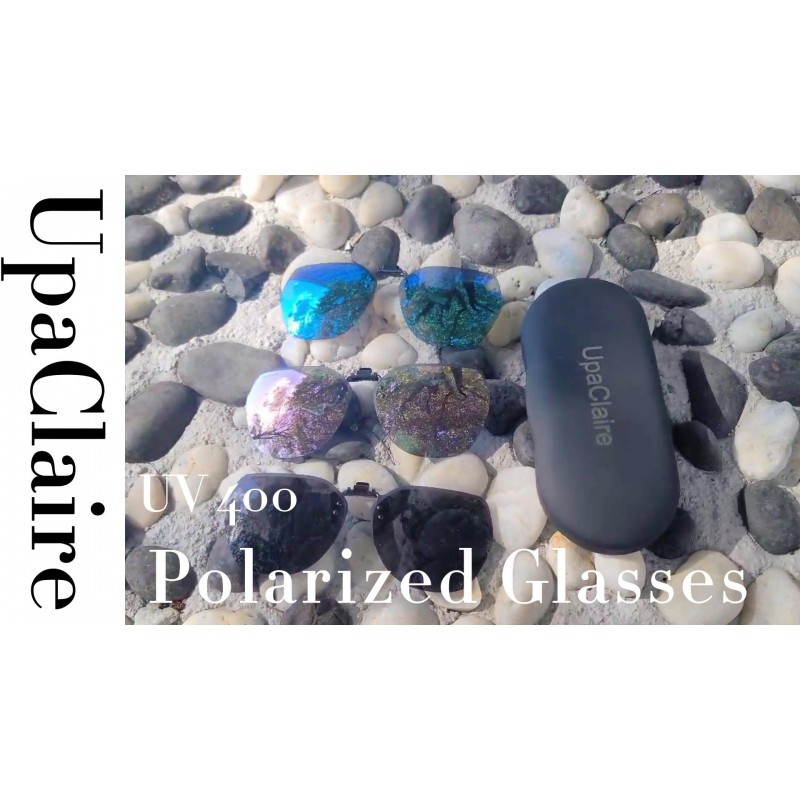 UpaClaire 야간 운전 안경 및 선글라스 클립온, 편광 눈부심 감소, 고화질 비전