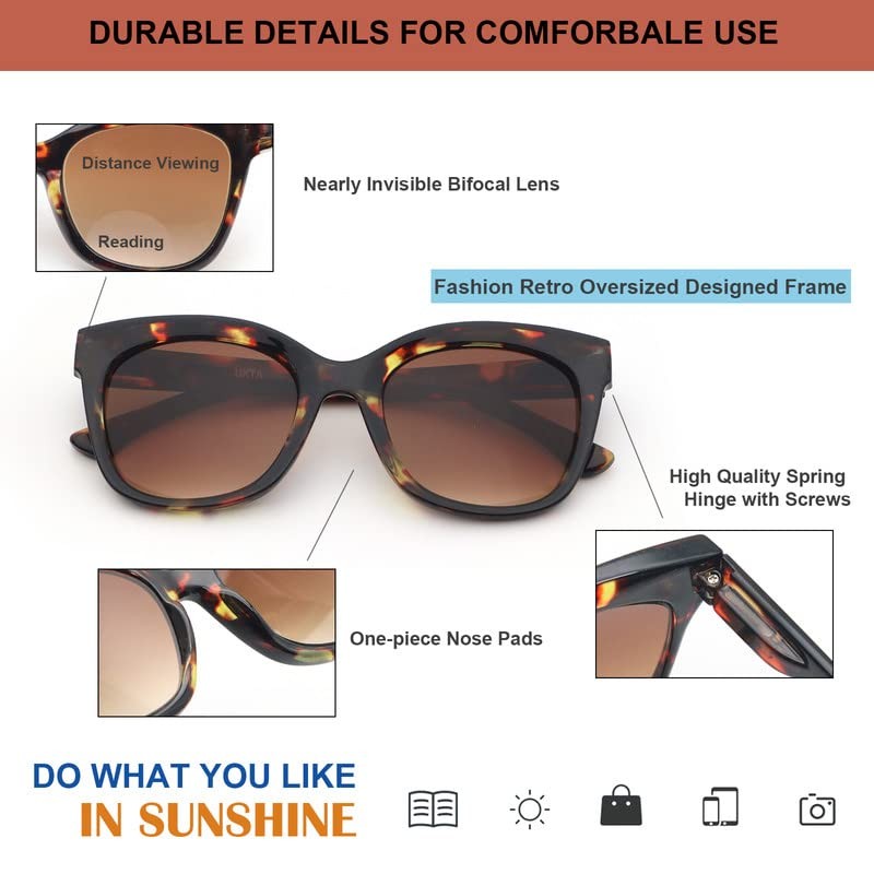 UNTAMID 여성용 이중초점 선글라스 남성용 편안하고 세련된 독서용 선글라스 3 팩 UV400 Sun Outdoor Readers Glasses (3 팩 믹스,+1.0)