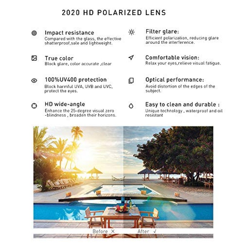2020 여성용 VentiVenti 원피스 선글라스 남성용 무테 대형 TR 프레임 휴가 용 편광 렌즈