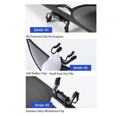 OopsMi 클립온 선글라스 편광 파일럿 TR90 프레임 처방 안경용 초대형 UV 400 보호
